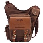 KAUKKO Retro Casual Shoulder Backpack Sports Canvas Handbag Crossbody Messenger Bag Chest Pack for Men(coffee)