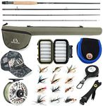 Maxcatch Extreme Fly Fishing Combo Kit 3/5/6/8 Weight, Starter Fly Rod and Reel Outfit, with a Protective Travel Case(6wt Rod Combo)