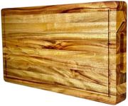 Orana Butcher's Block 50x28cm - Premium Camphor Laurel Cutting Board with Juice Groove, Anti-Bacterial, Made in Australia – Heavy Duty, Reversible, with Hand Grips (ButchersBlock, L)