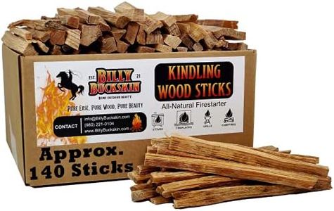 Kindling Wood Sticks, Kiln Dried Kindling Fire Stick, Fire Starter for Campfires, Fire Pits, Indoor & Outdoor Fireplace, Firewood Kindling Sticks Approx. 140 Fire Sticks per Box by Billy Buckskin Co.