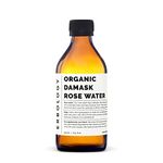 100% Organic Rose Water 250ml - Distilled from Damask Rose - Premium Food Grade Hydrolate of Rose - Soothes, Hydrates and Calms - Non-GMO - Recyclable Glass Bottle