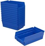 Akro-Mils 30130 12-Inch by 6-Inch by 4-Inch Plastic Nesting Shelf Bin Box, Blue, Case of 12