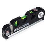 Spirit Level, Laser Measure Multipurpose Laser Level Spirit Level Standard Metric Ruler Laser Measuring Tape 8ft/2.5M (1 Pack)