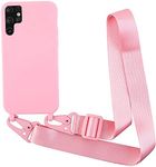 Galful Mobile Phone Lanyard Case for Samsung Galaxy S23 Plus, Necklace Case with Cord 6.6 inch, Samsung S23 Plus, Nylon Shoulder Strap for Hanging, Silicone Thermoplastic Polyurethane (TPU) Protective Case with Lanyard, Pink