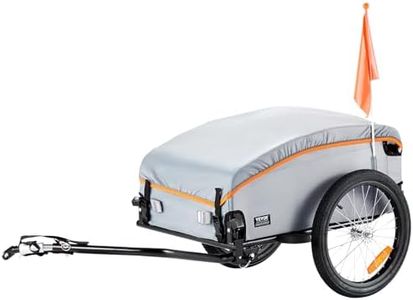 VEVOR Bike Cargo Trailer, 45 kg Load, Heavy-Duty Bicycle Wagon Cart, Foldable Compact Storage with Universal Hitch, Waterproof Cover, 406.4 mm Wheels, Safe Reflectors, Fits 558.8-711.2 mm Bike Wheels