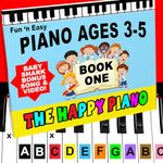 THE HAPPY PIANO PRESCHOOLERS Book & Stickers KIT for KIDS Toddlers AGES 3-5. Music book w/16 songs, color coded piano stickers, BABY SHARK lesson video, FREE digital Book Two, 10K+ taught since 2006!