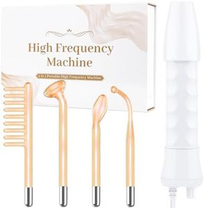 High Frequency Facial Wand - Uaike Orange Portable Handheld High Frequency Facial Machine - with 4 Pcs Orange Glass Tubes - at Home Skin Face Wand Device