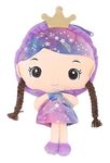 Plush Doll, purple Dress, 30 cm,Little Girls Purse Bag Toddler Crossbody Bag/Soft Plush Material Baby Backpack for Kids Girls Soft Plush Material Zipper soft shoulder bag,doll bag (Pack of 1)