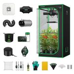 VIVOSUN GIY Grow Tent Complete Set 80 x 80 x 160 cm 150 W Full Spectrum Grow Lamp with Automatic Ventilation and Circulation Smart Grow Tent Kit with GrowHub E42A Controller
