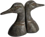 Creative Co-Op Decorative Distressed Cast Metal Duck Head Bookends, Black, Set of 2