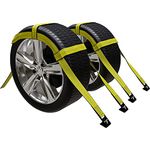 Noa Store Tow Car Dolly Straps - Adjustable Dolly Basket Straps with Flat Hooks - 3330 Lb Load Capacity Car Tow Dolly for Safe and Secure Vehicle Transport - Pack of 2