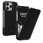 kalibri Flip Case Compatible with Apple iPhone 16 Pro Max - Ultra Slim Leather Protective Phone Cover - Black