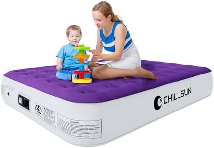 CHILLSUN Queen Air Mattress with Built in Pump-2 Mins Quick Inflate/Deflate Double Height 13inch Inflatable Mattress for Camping,Home&Portable Travel-Adjustable Blow Up Mattress,Durable Waterproof