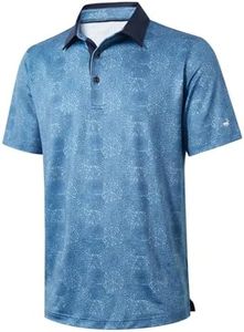 Mens Golf Shirts Short Sleeve Moisture Wicking Dry Fit Print Performance Athletic Casual Golf Polo Shirts for Men, Midnight Fireworks, 4X-Large