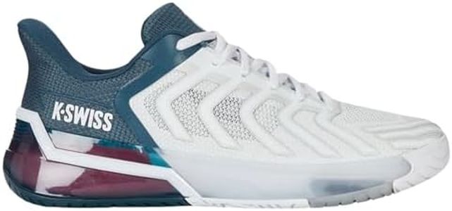 K-Swiss Men's Ultrashot 4 Tennis Shoe, White/Stargazer/Neon Blaze, 9