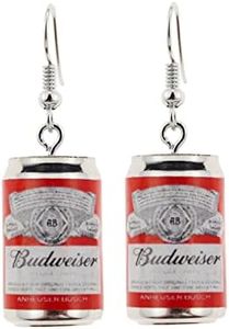 Lovely Beer Mug Dangle Earrings, Cute Beer Bottle Beer Can Drop Earrings for Women Creative Party Jewelry (Red-small)