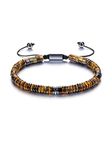 Jovivi Mens Crystal Bead Bracelet Tigers Eye Stone Anxiety Protection Healing Bracelets Adjustable Spiritual Gifts for Women Men Him Boyfriend Husband Birthday Christmas Father's Day