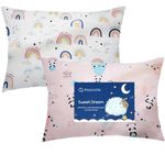 Baby Toddler Pillowcase 2 Pack, Cot Bed Pillow Pair Cases 40 x 60cm, 100% Cotton Soft Pillow Cover for Boys Girls Kids Bedding, Envelope Closure Machine Washable Small Travel Pillow Pillowcase