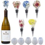 Bottle Stopper Resin Molds, 5 Pcs Irregular Resin Wine Stopper Molds with 5 Pieces Bottle Stoppers, Crystal Epoxy Bottle Stopper Moulds, Easy to Demould, for Making Gifts, Crafts