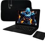 aichiw 10.1 Inch Laptop Windows 10 Quard Core Notebook Lightweight Mini Netbook Computer with Intel CPU 4GB RAM 64GB eMMC Storage, Laptop Sleeve, Wireless Mouse, Headphone(Black)