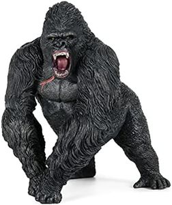 JOKFEICE Figurines d'animaux réalistes en plastique Roi Kong Gorille Modèle d'action scientifique projet éducatif apprentissage, cadeau d'anniversaire, décoration de gâteau pour enfants et tout-petits