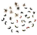 Feeder Creek Fly Fishing Flies | Midge Fly Fishing Assortment with Fly Box | Trout Flies | Bass Flies | Includes Zebra Midge, UV, Top Secret, and More | 32 Flies in Sizes 18 & 20