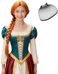 S-noilite Princess Fiona Braided Wigs Light Auburn Long Braided Wig for Girls Women's Orange Costume Wig for Halloween Cosplay Party