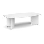 Mr Office Arrow head leg radial boardroom table 2400mm x 800/1300mm, White