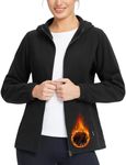 BALEAF Women's Full Zip Soft Hooded Fleece Jacket Warm Polar Fleece Lightweight Jackets with Pockets Black XL