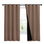 NICETOWN Total Blackout Panels for Nursery, Super Soft, Heavy Duty and Thick Window Treatment Curtains 68 inches Long with Black Lined for Basement, (1 Pair, Cappuccino, 55 inches Wide Each Panel)