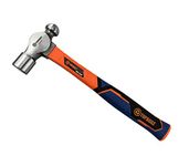 T TOPBUILT Ball Pein Hammer， Fiberglass Handle with Forged Steel Construction and Shock Resistant Non Slip Handle (24 oz)