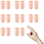 16Pcs Gel Finger Cots with Air Holes, Finger Protectors Breathable Silicone Finger Caps, Finger Sleeves Fingertips Protection for Eczema Wounds Cracking Blisters Broken Arthritis Trigger Finger