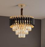 SHRI MAHAL ANTIQUES Crystal Chandelier for Living Room Bedroom Office Jhoomar Glass Crystal Big Size Jhumar Modern Ceiling Light (Size: 40 x 40 x 50 CM)