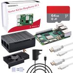 GeeekPi Starter Kit for Raspberry Pi 5 4GB, with Raspberry Pi 5 & Armor Lite V5 Active Cooler, ABS Case, 64GB Card, Card Reader, 2pcs 4K HDMI Cables and 27W USB C Power Supply