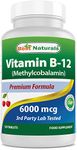 Best Naturals Vitamin B-12 as Methylcobalamin (Methyl B12), 6000 mcg 120 Sublingual Tablets