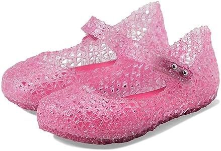 mini melissa® Campana Papel BB Toddler Shoes – Synthetic Construction – Cushioned Footbed – Round Toe Pink Glitter 1 8 Toddler M