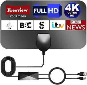 TV Aerial - Indoor TV Aerial for Smart TV with Signal Booster - Digital TV Aerial for Freeview TV 280+ Miles Long Range Support 4K 1080P (Thin)