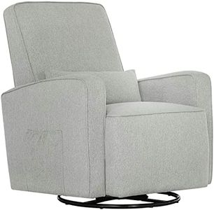 Evolur Holland Upholstered Plush Seating Glider Swivel, Glider Chair for Nursery in Harbor, Modern Nursery Glider, Tool-Free Assembly, Easy to Clean, Environmentally Conscious Glider