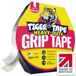 Tiger Tape® UK Made. Heavy Duty Double Sided Tape. Super Strong & Thick, Reinforced for Indoor/Outdoor Use | Removable with No Residue for Grips, DIY, Repairs, Fixes, Artificial Grass & Decking.