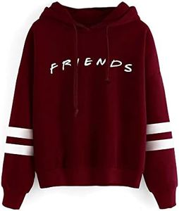 Fashion Casual Friend Sweatshirt Hoodie Friend TV Show Merchandise Women Graphic Hoodies Pullover Funny Hooded Sweater Tops Clothes, Red, M