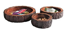 Disoo Fashions Solid Wooden Bowls, Rustic Brown Color Table Decor (Includes 3 Bowls -Big, Medium & Small Size),1000ml
