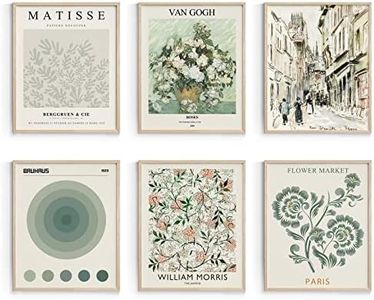 Habseligkeit Sage Green Master Wall Art Prints, Abstract Matisse Wall Art Exhibition Posters, Vintage Art Boho Art Prints, Retro Room Decor for Aesthetic Bedroom(8x10inch, Unframed