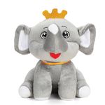 Webby Plush Cute Crown Elephant Soft Toy for Kids - 20 CM