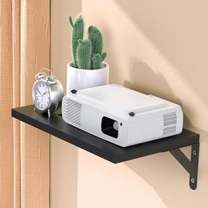 DAWASAPAT Mini Projector Shelf for Wall Mount, Black Projector Wall Mount Shelf Floating, Projector Shelf for Wall, Projector Holder Stand Accessories