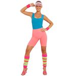 GA COMMUNICATIONS NEW WOMENS RAINBOW FLORESCENT STRIPE LEG WARMER 80'S TEEN FANCY DRESS DANCE WARE[Rainbow Legwarmer,One Size]