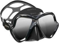 MARES Unisex Adult X-Vision Ultra Liquidskin Comfortable Scuba Diving Two Window Mask with Silicone Face Piece, Black/Gray/Silver Lens