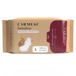 Carmesi Sensitive Sanitary Pads - Pack of 10 Pads (Large) - Certified 100% Rash-Free by Gynecologist - Natural Plant Top Sheet - No Fragrance, No Chlorine - With Disposal Bags