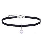 Yonhon Black Pearl Choker Necklace for Women