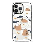CASETiFY Compact iPhone 14 Pro Max Case [2X Military Grade Drop Tested / 4ft Drop Protection/Compatible with Magsafe] - Floating Capybara - Clear Black