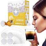 CAPMESSO 1000pcs Self Adhesive Aluminum Foil Lids +6 Gold Reusable Refillable Eespresso Capsules Coffee Pods Filters Compatible with Nespresso